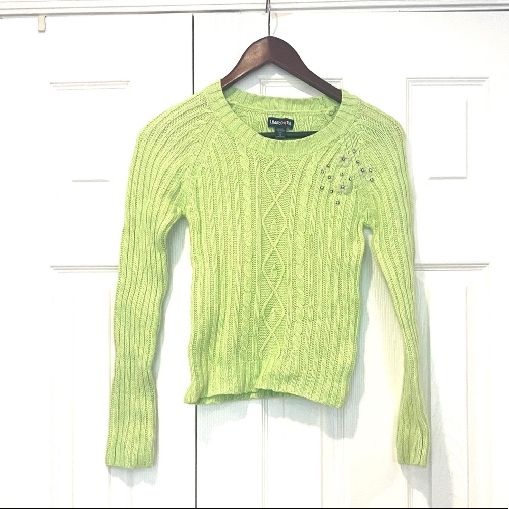Limited Too Girls Green Jeweled Sweater